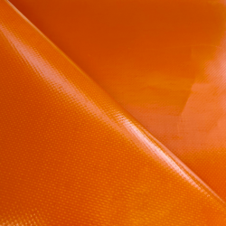 Ткань ПВХ 450 гр/м2, Оранжевый (Ширина 160см), на отрез  в Елеце