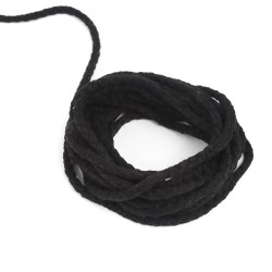 Шнур для одежды тип 2, цвет Чёрный (плетено-вязаный/полиэфир)  в Елеце